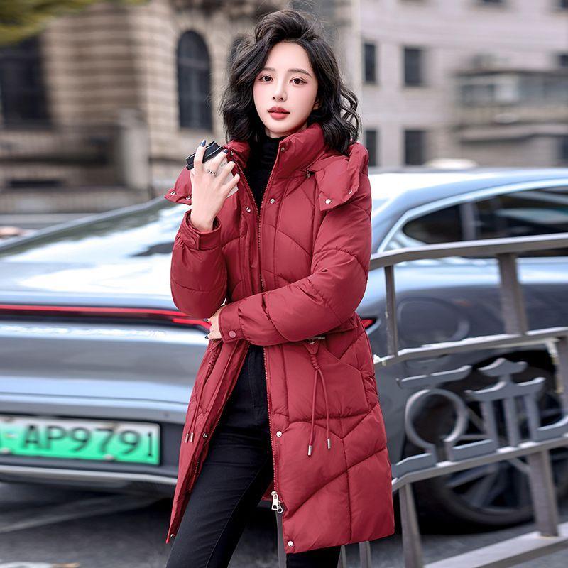 Fashionable, Slimming and Form-fitting Cotton-padded Jacket for Women Winter, Thickened Mid-length Coat