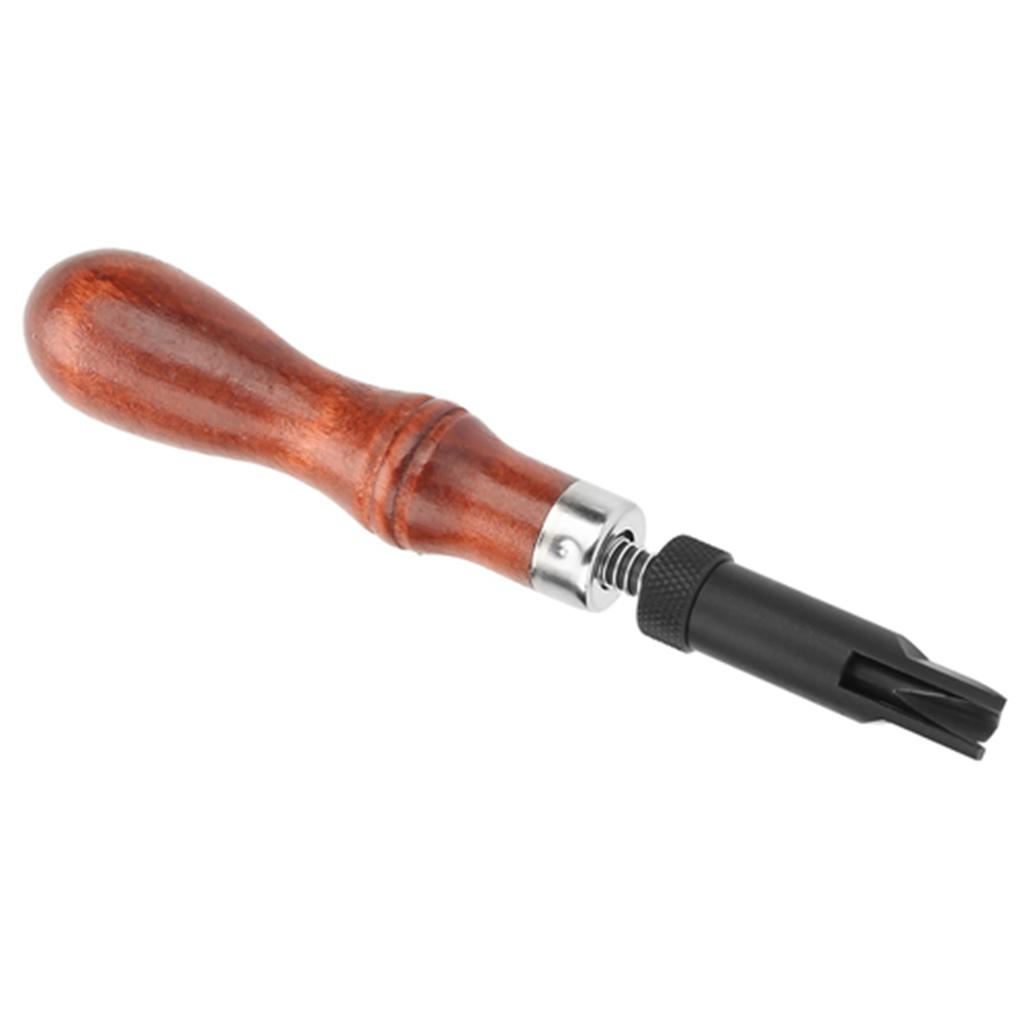 Adjustable Wood Handle V Type Push Groover Leather Grooving Craft Gouge Tool