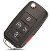 jingyuqin 10pcs 2/3/4/5 Button Folding Remote Key Shell for VW Tiguan Golf Sagitar Polo MK6 Touareg SEAT Flip Case Fob