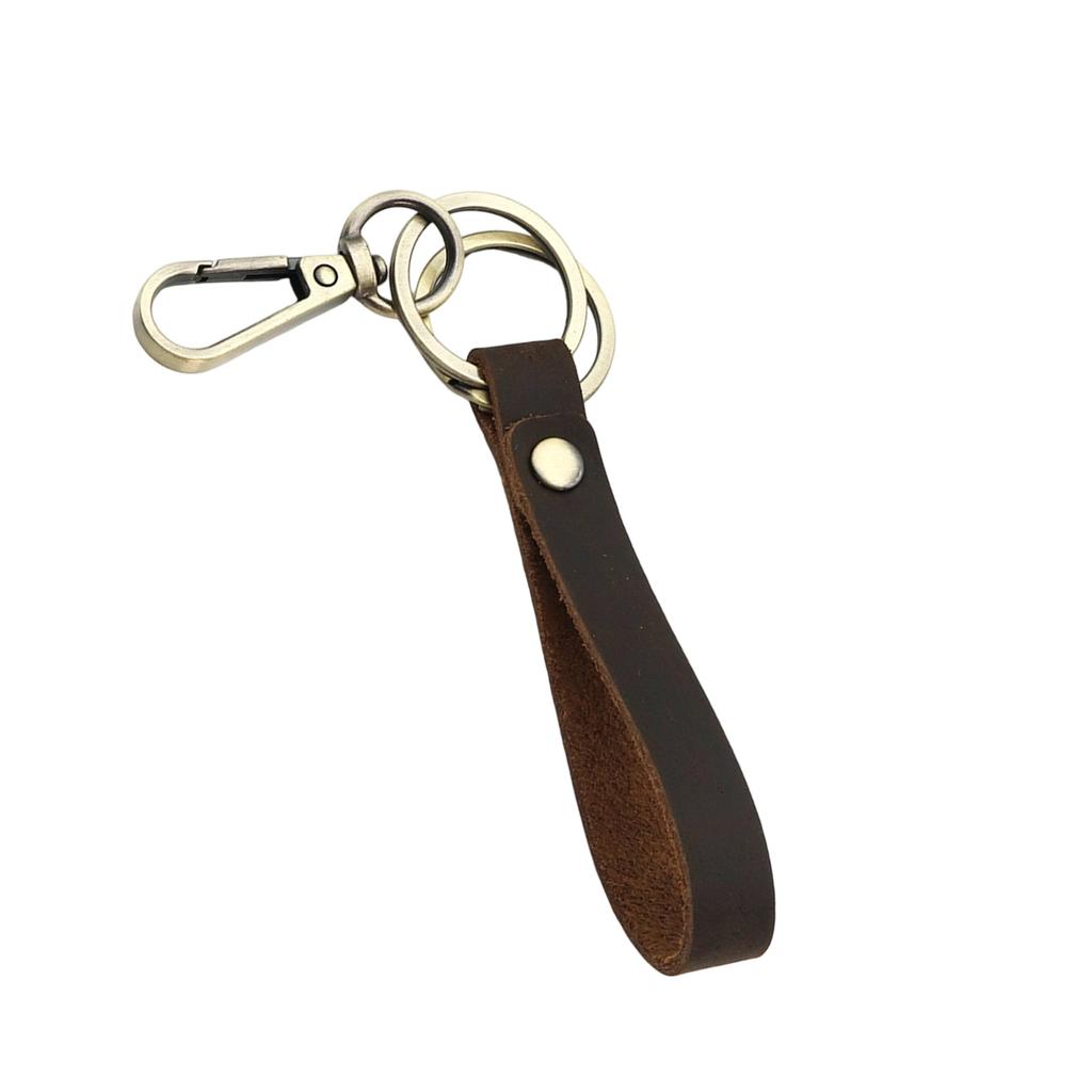 Genuine Leather Keychain for Business Professionals Portable Sturdy Keyring with Various Color for Everyday Use