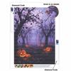 Full Drill Diamond Painting Kit Spooky Pumpkin Patch Design DIY 5D Rhinestone Art Canvas for Room Decoration Gift