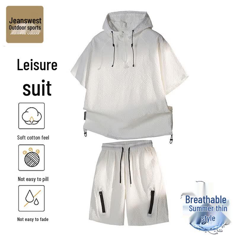 

Men s Summer Outdoor Sport Half-Zip Top & Shorts Set 3XL
