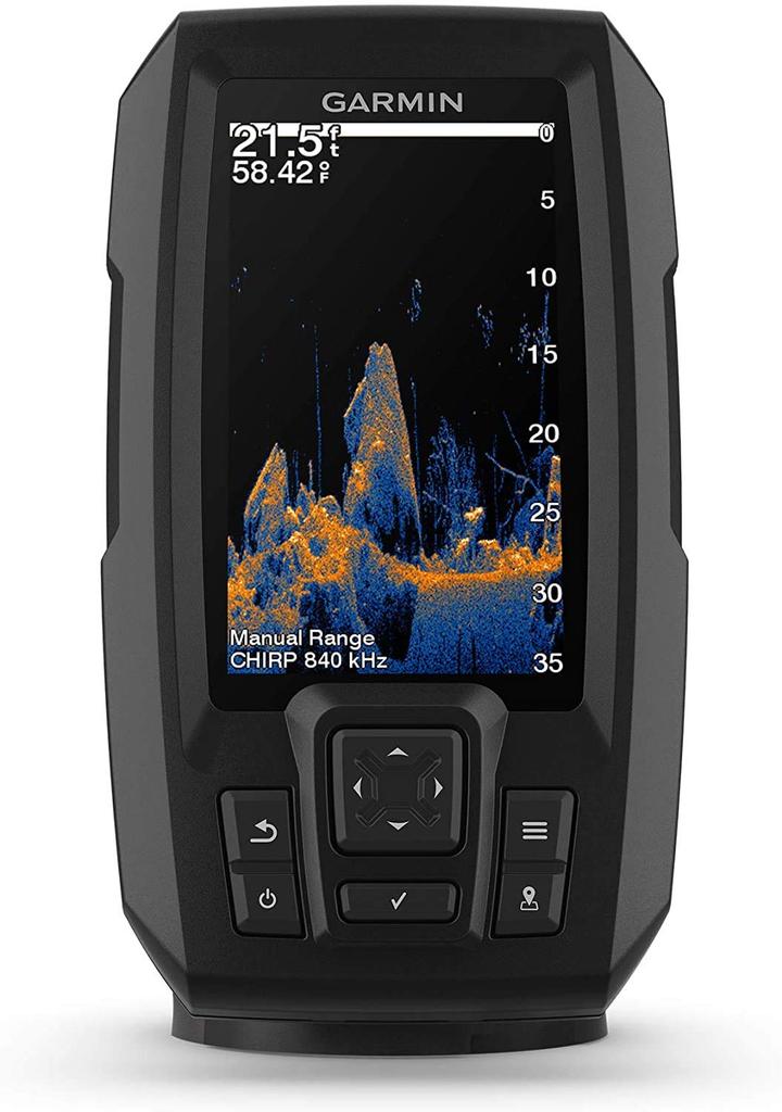 Garmin Striker Vivid 4cv Bundle with Transducer and Protective Color Vivid Scanning Sonar Color Palette Cover, 4-inch Fishfinder, (Product Code