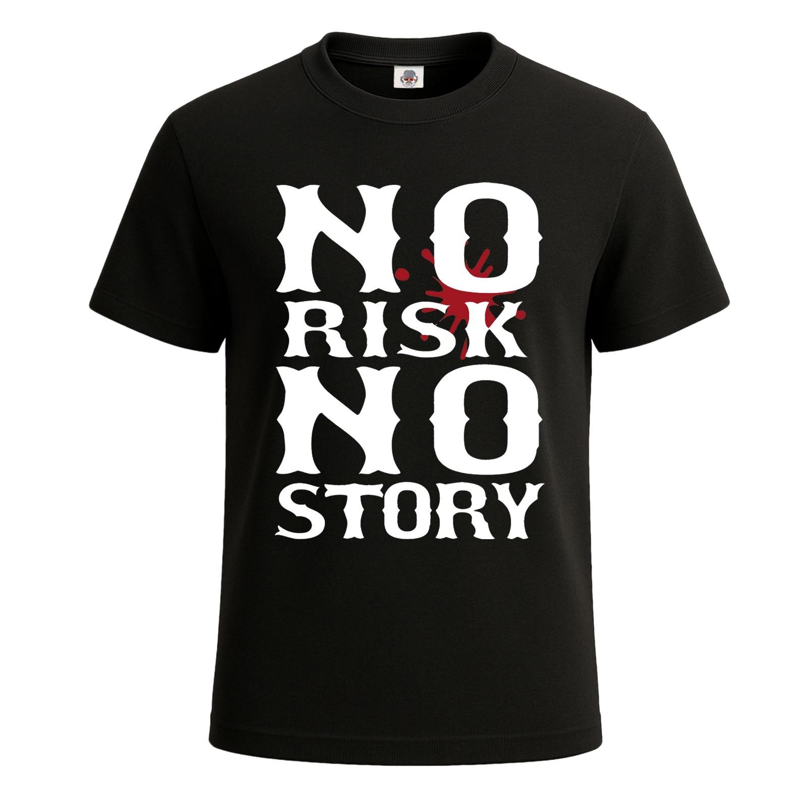 NO RISK NO STORY Men s Fashion Graphic T-Shirt Motivational Novelty Tee Top S разноцветный