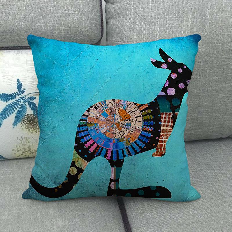 Bohemian Patterned Animal Dog Deer Digital Printing Short Plush Pillow Covers For Car Sofa Office Cushion Cover Home Goods