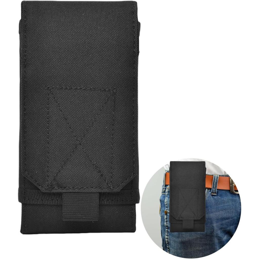 Tactical MOLLE Phone Pouch, Belt Phone Holster for Men, 1000D Nylon Waterproof Mobile Phone Waist Bag, Fits 4.7-6.7 Inch Smartphones Compatible withi