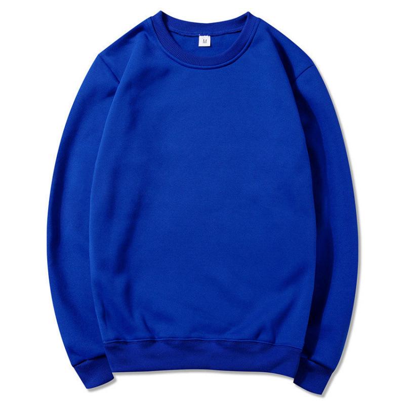 

Unisex Casual Sports Hip Hop Pullover - Solid Color, Long Sleeve, Plus Velvet, Couple Style XXL королівський синій колір