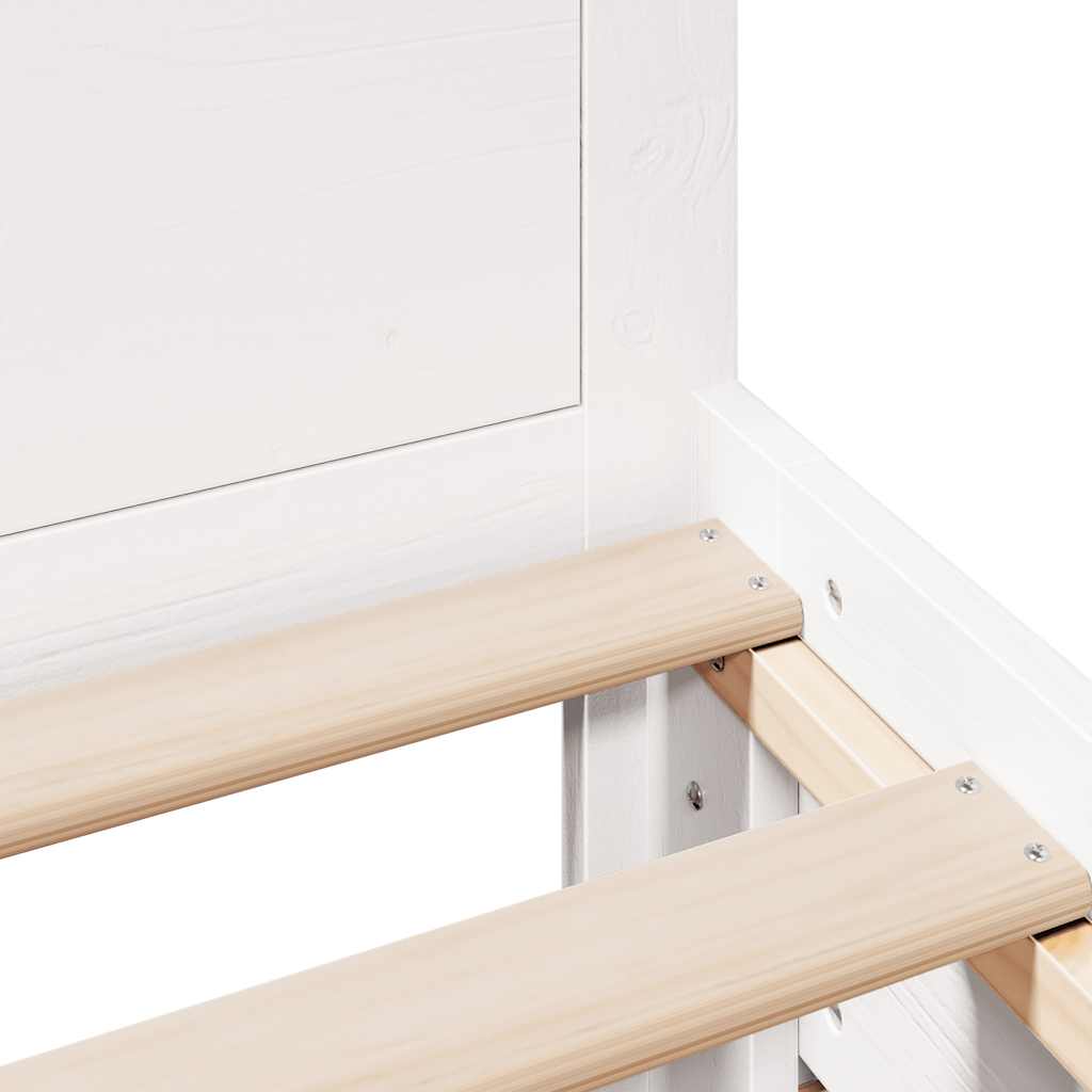 Solid Wood Bed Without Mattress with Headboard White 75 X 190 Cm