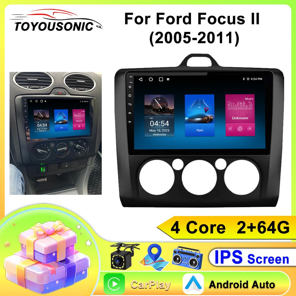 Car Radio Carplay For Ford Focus II (2005-2011) Navigation GPS Android Auto Multimedia Player Stereo Unit WiFi BT No 2din 4G