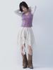 Cecese Lace Up Lace Skirt Ivory