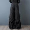 Black Plus Size Vintage High Waist Casual Loose Long Spring Autumn Wide Leg Pants Women Trousers