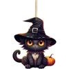 Cartoon Acrylic Colorful Cat Ornament For Holiday Tree And Auto Fun Decoration