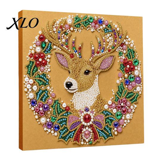 Creative Hobby Kits for Adults Christmas Faux Pearl Art Kit, DIY Santa Tree Painting Handmade Craft 3D Holiday Wall Decor Kit Adults, Gift Festive
