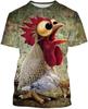 Fancy Rooster 3D Printed Men'S Casual Short-Sleeved T-Shirt Summer Funny Animal Tshirts Woman Kid Harajuku O-neck Round Tee Tops