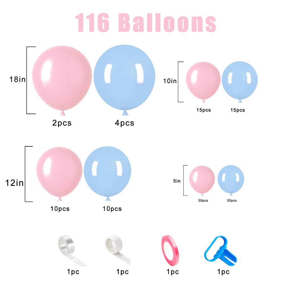 109Pcs multi-color latex balloon set suitable for birthday parties, weddings, Valentine's Day party decoration