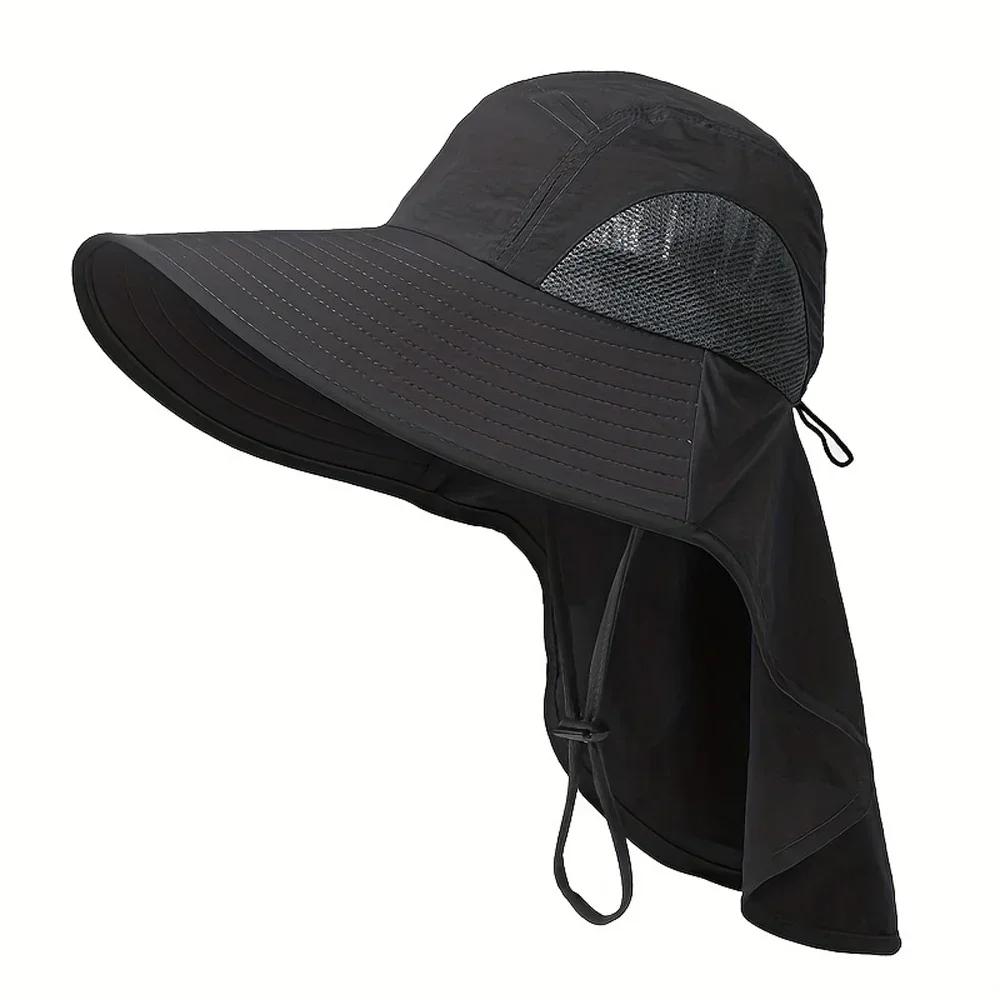 Outdoor Sports Jungle Hiking Hat Fishing Hat Wide Brim Bucket Hat With Neck Cover Quick Dry Men Fishermen Sun Protected Cap