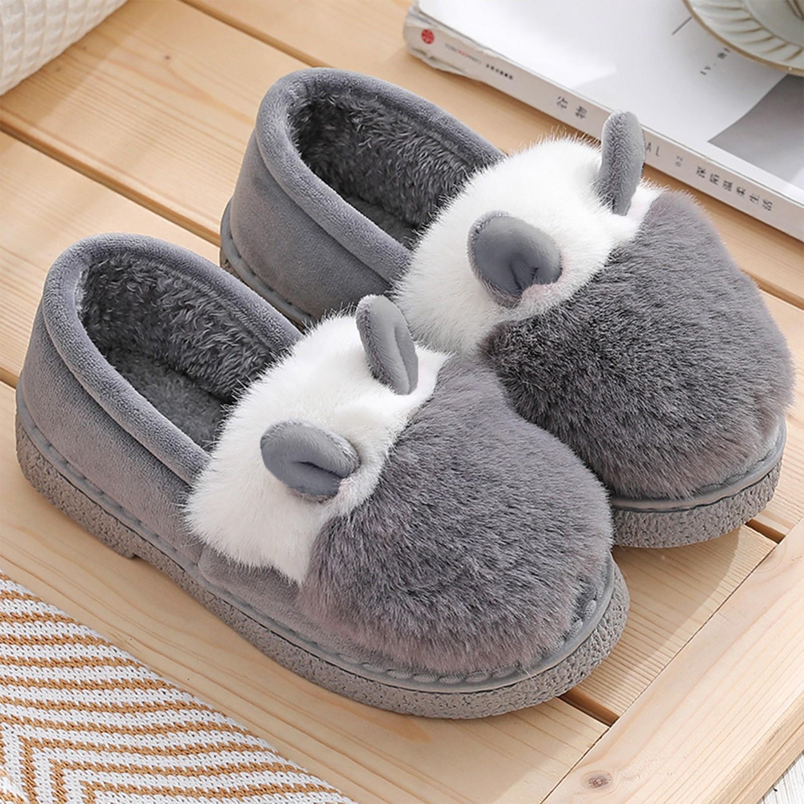 Хлопковые тапочки на каблуке с овечьими ушками и кроличьей шерстью — фото 12