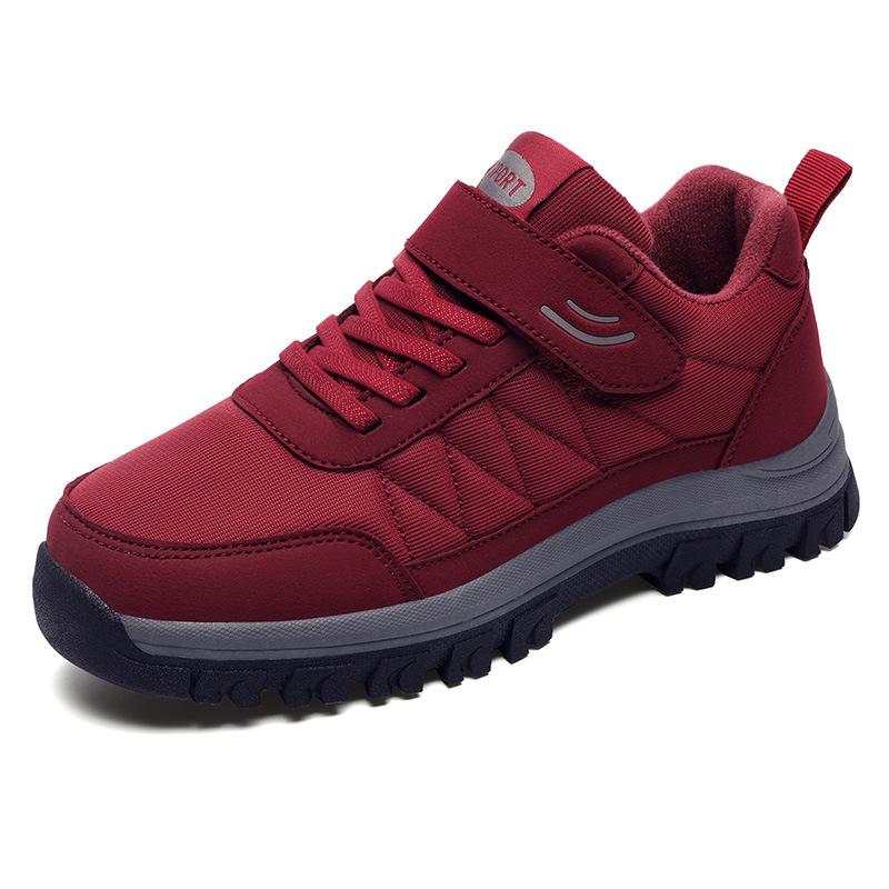 Schuhe für ältere Männer Damen Samt Walking rutschfeste weiche Sohle Mutter Winter Schneeschuhe zwei Baumwolle Vater Schuhe Sport Freizeitschuhe