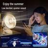 Portable Rechargeable Silent Night Light Mini Clip-on Fan for Desk, Dorm, Stroller, or Bed