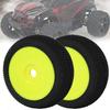 2pcs RC Rubber Tires 17mm Hex Wheel Hub for 1/8   Truck Off Road Model Crawler Car(White )