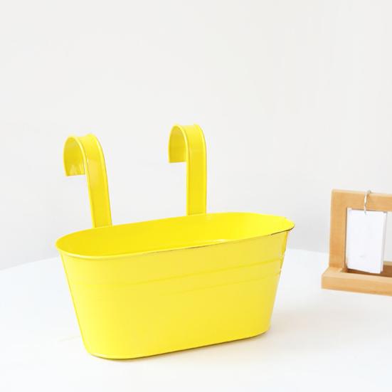 4 Pcs Iron Hanging Flower Pots Wall Planters with Detachable Hooks Drainage Holes Indoor Outdoor Hanging Planters