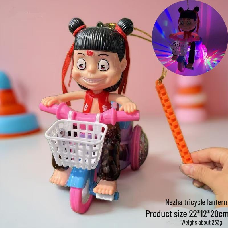 

Nezha Music & Light Cartoon Tricycle Lantern for Kids - Mid-Autumn Festival Special No Battery