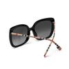 Burberry New Striped Collection Elegant Socialite Resort Fashion Trend Plate Frame Square Sunglasses Women's