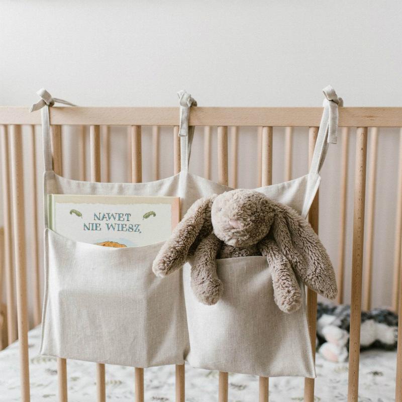 Baby Crib Organizer Bedside Storage Bag Hanging Bag For Dormitory Bed Bunk Hospital Bed Rails Book Toy Diaper Pockets Bed Holder