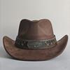 New Western Cowboy Hat For Women Men With Shapeable 7.5Cm Wide Brim Western Suede Hat For Cowboys And Cowgirls Sombrero Vaquero
