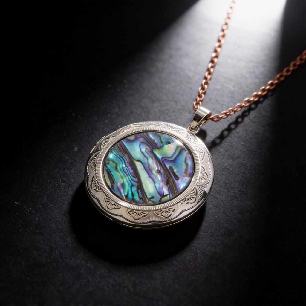 Copper Abalone Shell Pendant Necklace With Minimalist Design For Summer Jewelry Collection