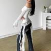 European & American Autumn Women's Solid Color One-Shoulder Slim Fit Backless Top