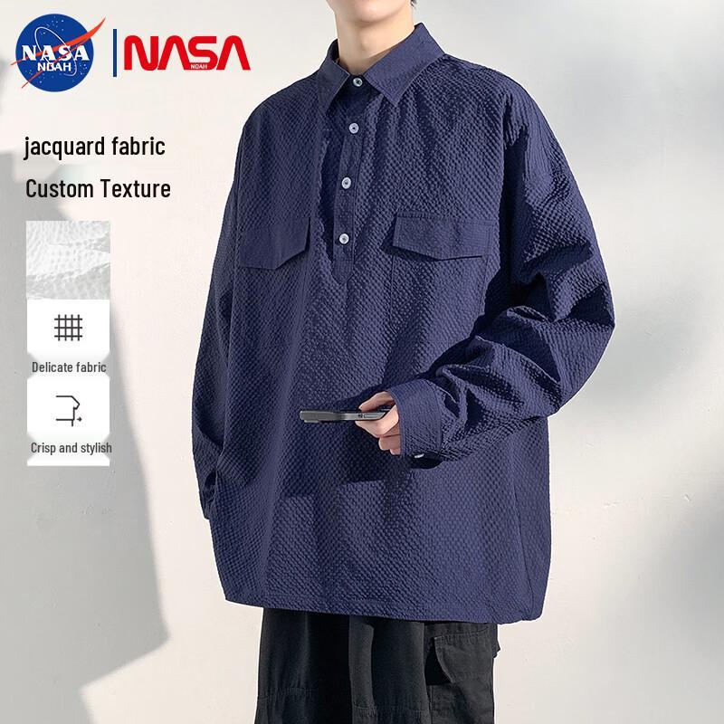 Мужская рубашка NASA NOAH, американская ретро, однотонная XL
