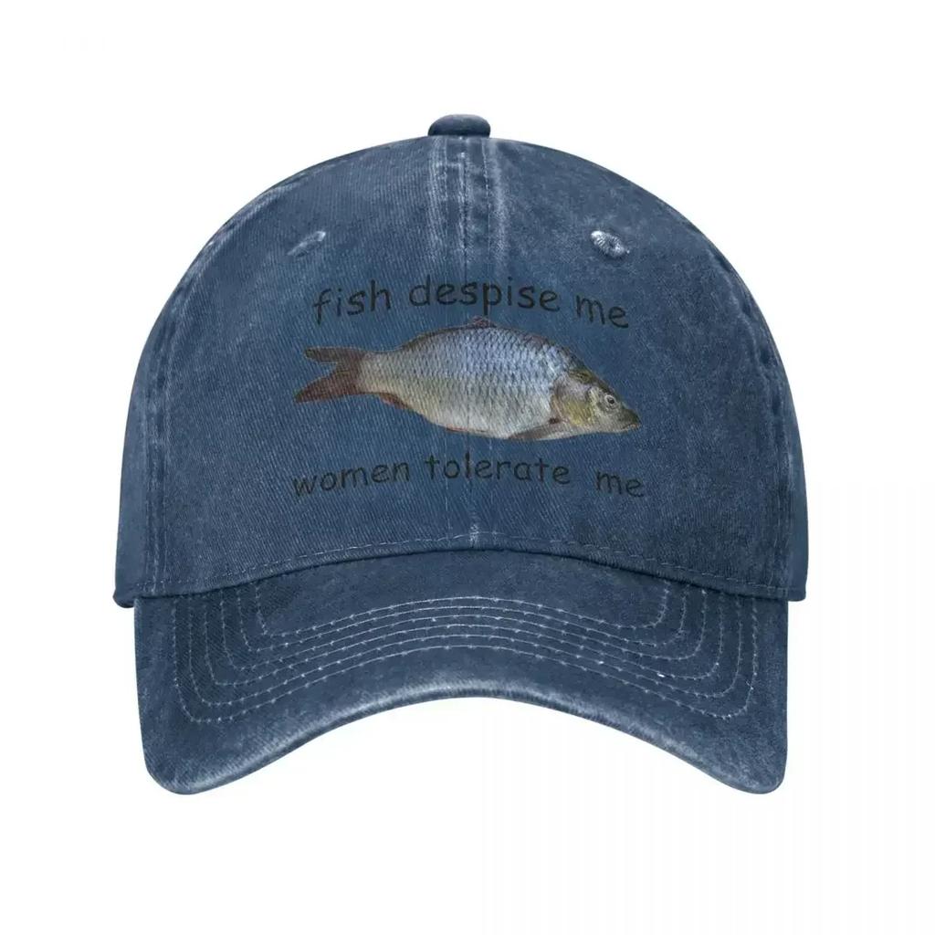 Fish Despise Me Women Tolerate Baseball Caps Vintage Distressed Washed Snapback N Outdoor Running Golf Hats
