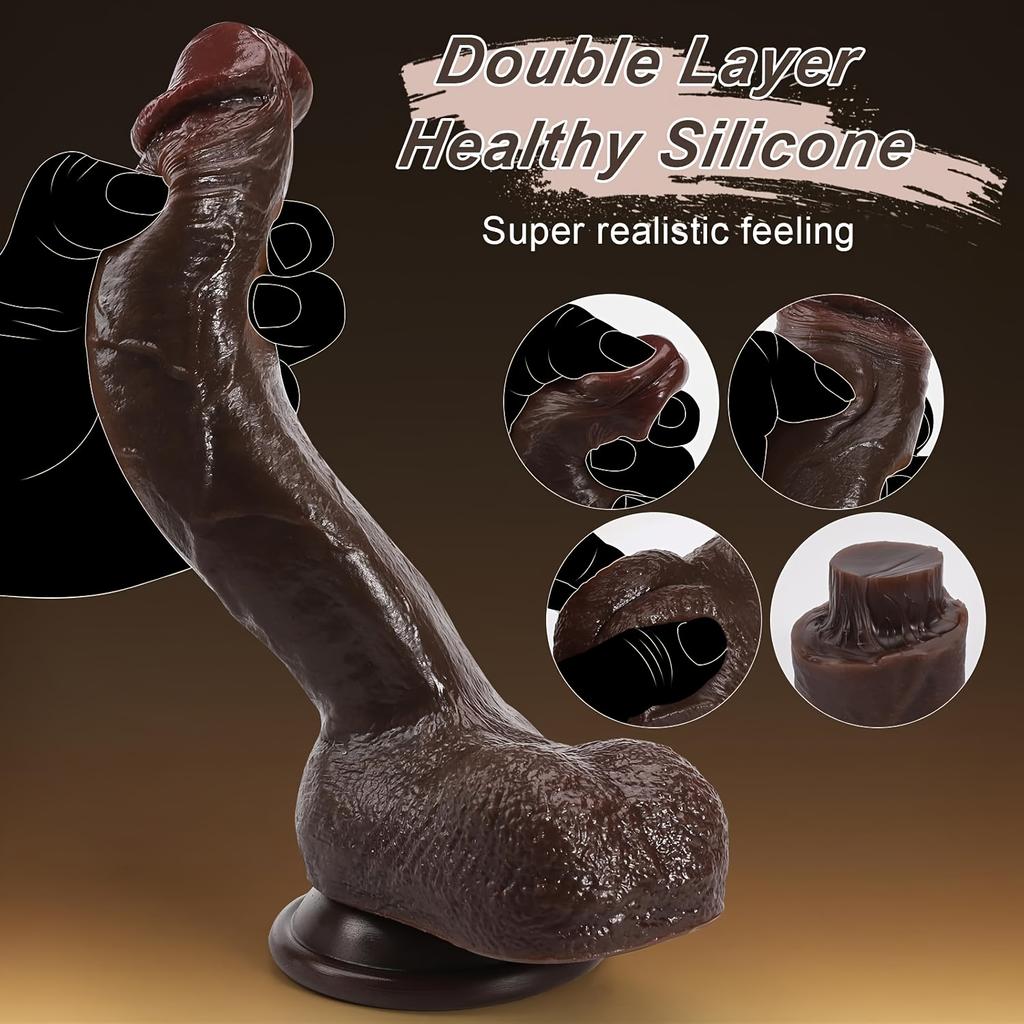 Multi-Size Soft Realistic Penis Dildo – Lifelike Liquid Silicone with Strong Suction Cup, Flexible Texture for Solo, Couples & Intimate Play