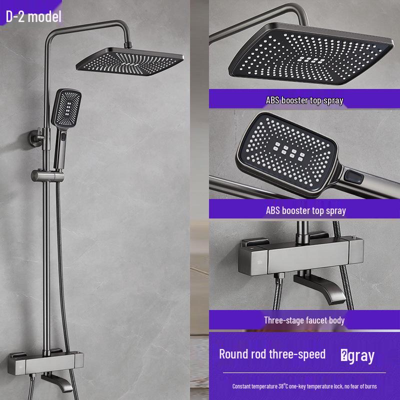 Thermostatic Shower Set with One-Touch Temp Lock & Boost Shower Head