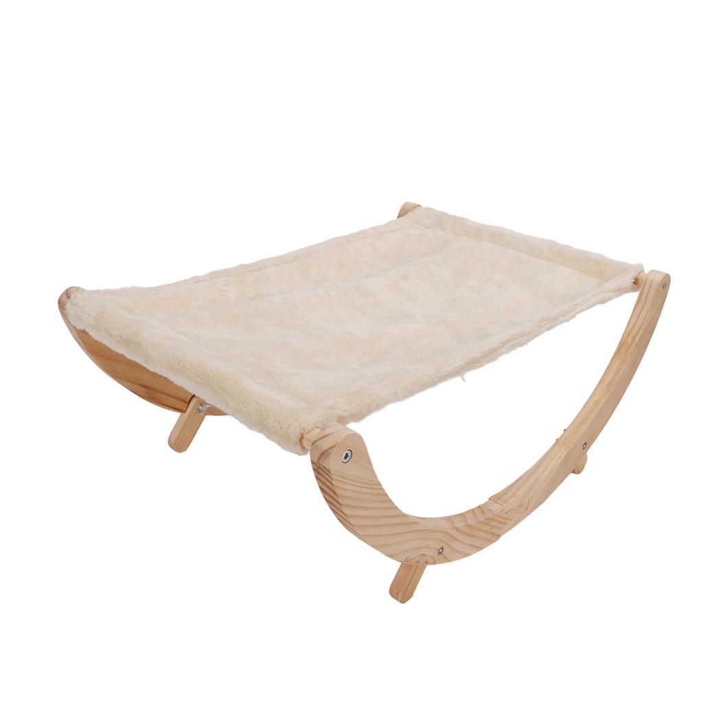 Wooden Cat Hammock Foldable Removable Breathable Slip Resistance Elevated All Seasons Cat Swing Bed