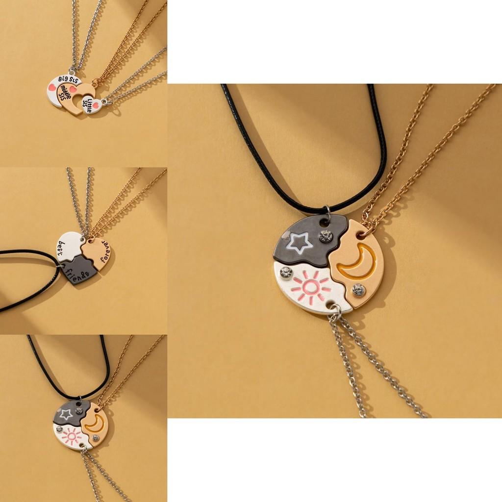 Stylish Ins-inspired Alloy Pendant Necklace Set Featuring Stunning Star And Moon Elements For Trendy Women