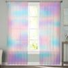 Regenbogen Farbverlauf Gardinen Fenster Tüll Vorhänge für Wohnzimmer Schlafzimmer für Küche Vorhänge Dekoration