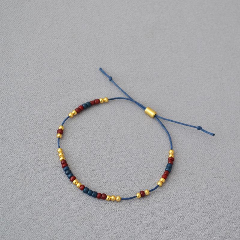 

Simple Fashion Chinese Style Seed Bead Colorblock Bracelet синий/красный