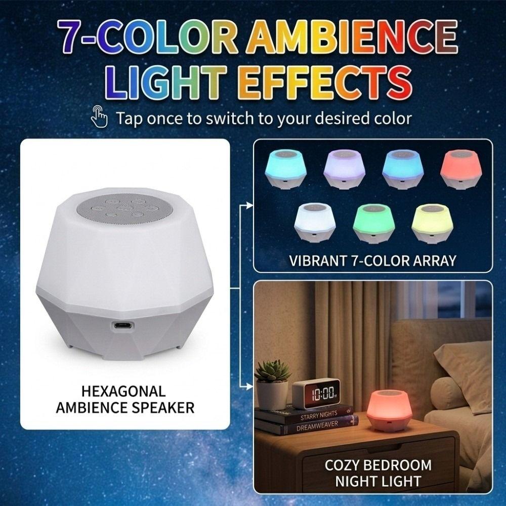 7 Color Modes Sleep Soother 10 Nature Sounds Night Light White Noise Machine  Nursery Comfort