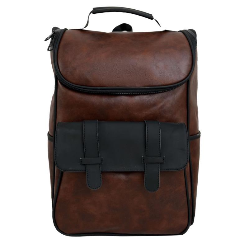 

Рюкзаки в корейском стиле, мужские кожаные рюкзаки уличной моды, повседневные рюкзаки для улицы, студенческие школьные ранцы коричневый