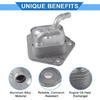 Engine Oil Cooler Kit Compatible for Honda Civic HR-V, Durable Aluminum Alloy Silver Tone Transmission Oil Cooler with O-rings Seal