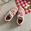 Rote Retro Damen Deqin Schuhe Frühling Sommer Neu Allround Wildlederimitat Freizeit Sportschuhe Schnürschuhe Agan Schuhe Gummisohle