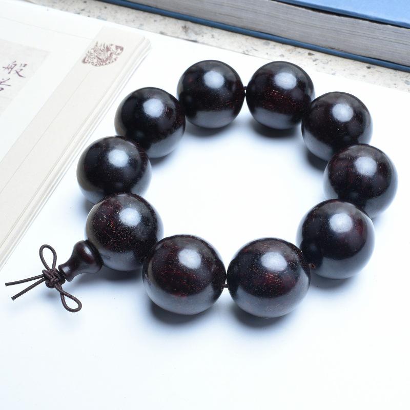Venus Old Material Small-Leaf Red Sandalwood Prayer Beads Chain - High Oil Density, Unisex, New Chinese Style Decoration Gift