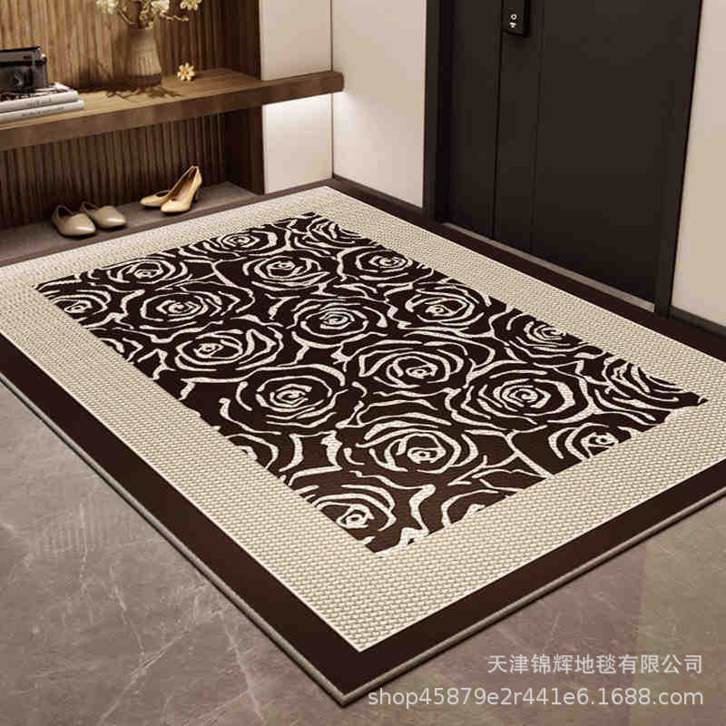 New Chinese-Style Entrance Door Porch Ring Fleece Floor Mat, Advanced Sense Of Door Entry, Dirt-Resistant And Easy To Take Care Of