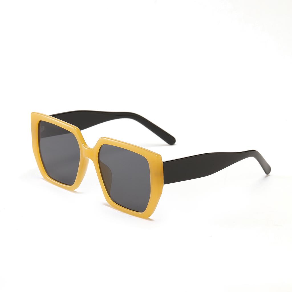 Glasses 3567 Black Frame Large Frame Square Thin Face Covering Sunglasses Women, Retro Color Sunglasses Men