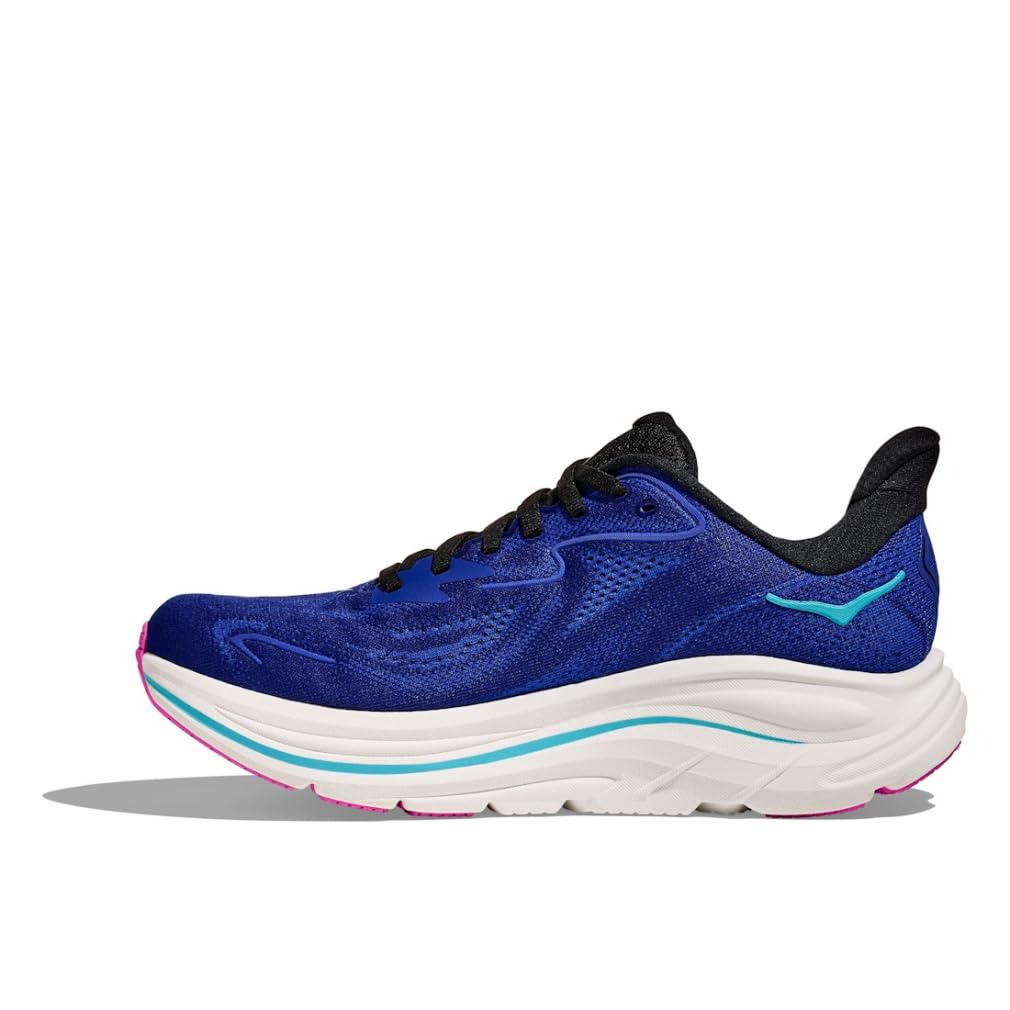 HOKA Clifton 10 Wide Running Size Cobalt Blue and Cerulean Blue Women's Shoes, 23.0,