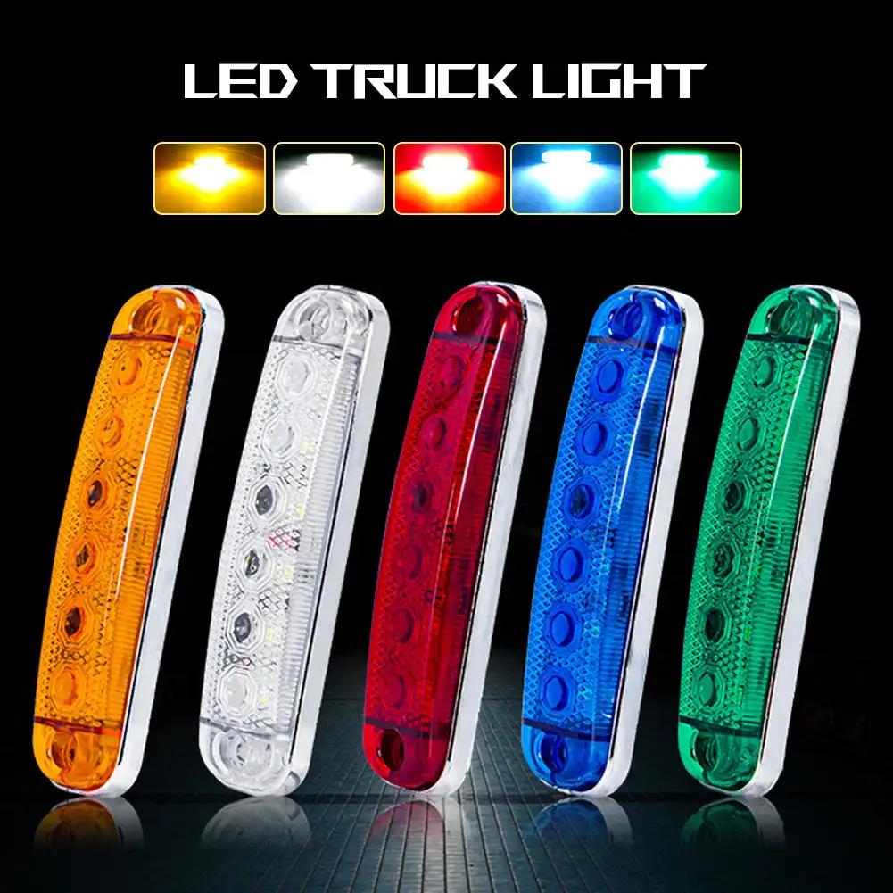 12V- 80V 6LED Warning Flashing Lights Front Rear Clearance Indicator Lamp Side Marker Lights for Trailer BUS Van Caravan Truck