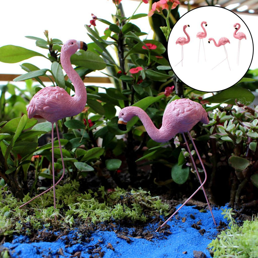 4Pcs Creative Flamingo Ornaments Decorative European Style Animal Bird Sculpture Landscape