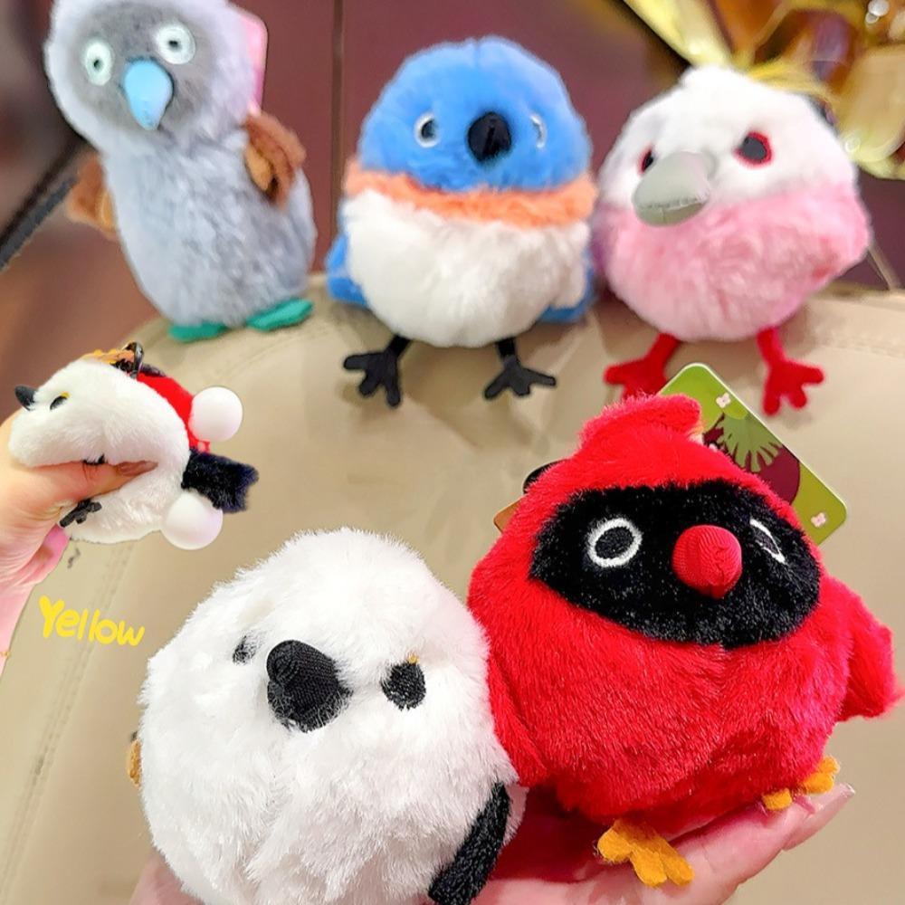 

Lifelike Plush Bird Keyring Spit Bubble Backpack Pendant Portable Egg Laying keychain Girls белый